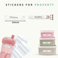 Easy2Name mini name stickers size: 38 x 6 mm, shown on pens and pencils