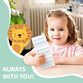 Toddler holding a sheet of Easy2Name watercolour name stickers