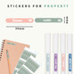Easy2Name mini name stickers size: 38 x 6 mm, shown on pens and pencils