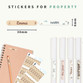 Easy2Name mini name stickers size: 38 x 6 mm, shown on pens and pencils