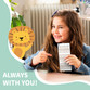 Girl smiling with a sheet of Easy2Name Jollein mini name stickers