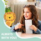 Girl smiling with a sheet of Easy2Name Jollein name stickers