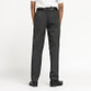 Zeco boys elasticated waist belted school trousers in grey, worn, back view, close up