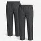 Boys grey school trousers twin pack with full elastic waistband and pull up design