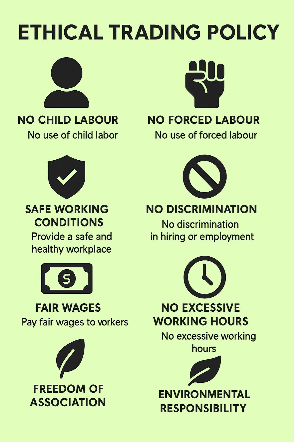 Ethical Trading Policy – School Wear United’s commitment to fair labour, safe working conditions and sustainable school uniform manufacturing.