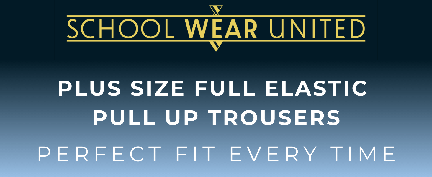 Boys plus size full elastic school trousers premium overview