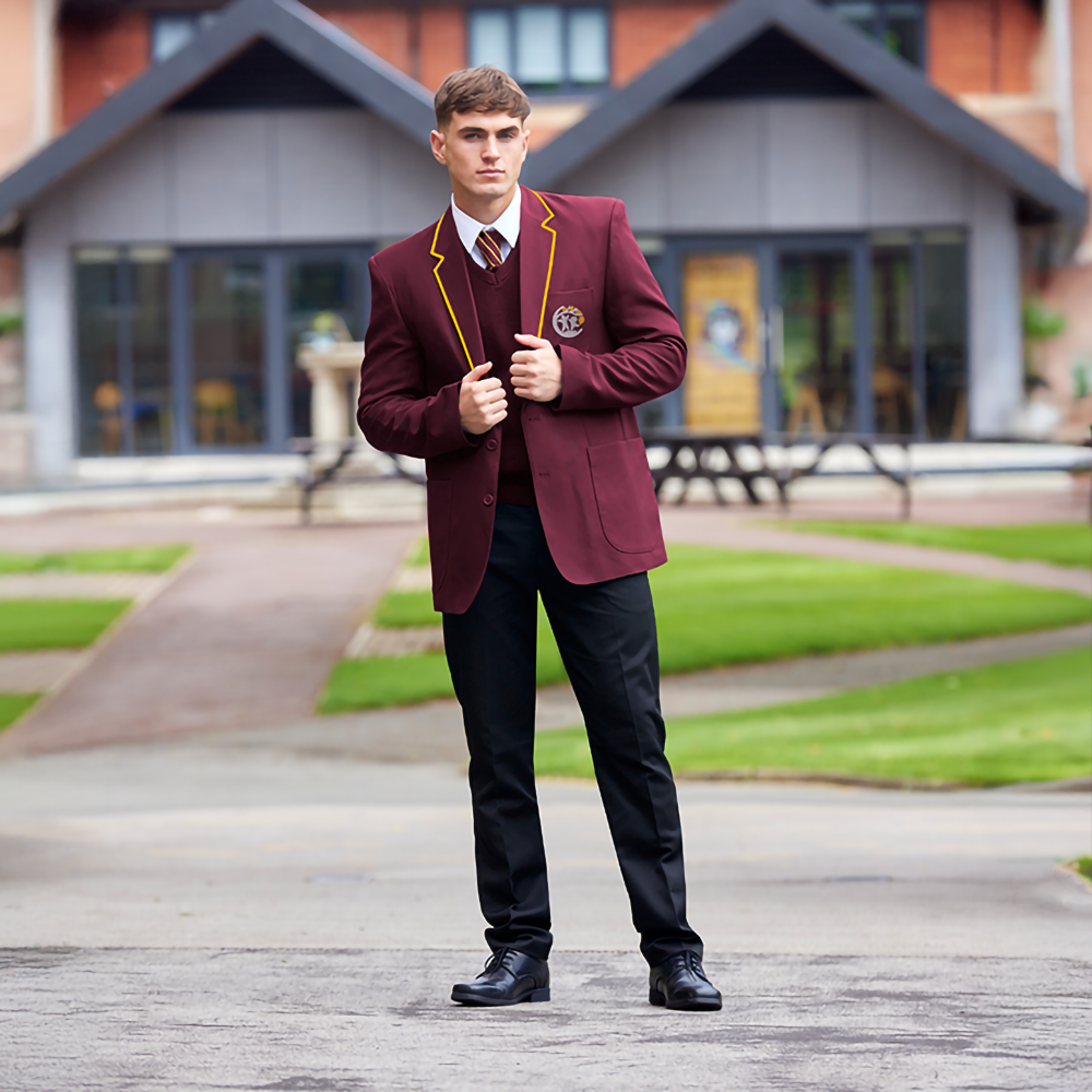Secondary School Boy Wearing Black Senior Regular Fit Trousers