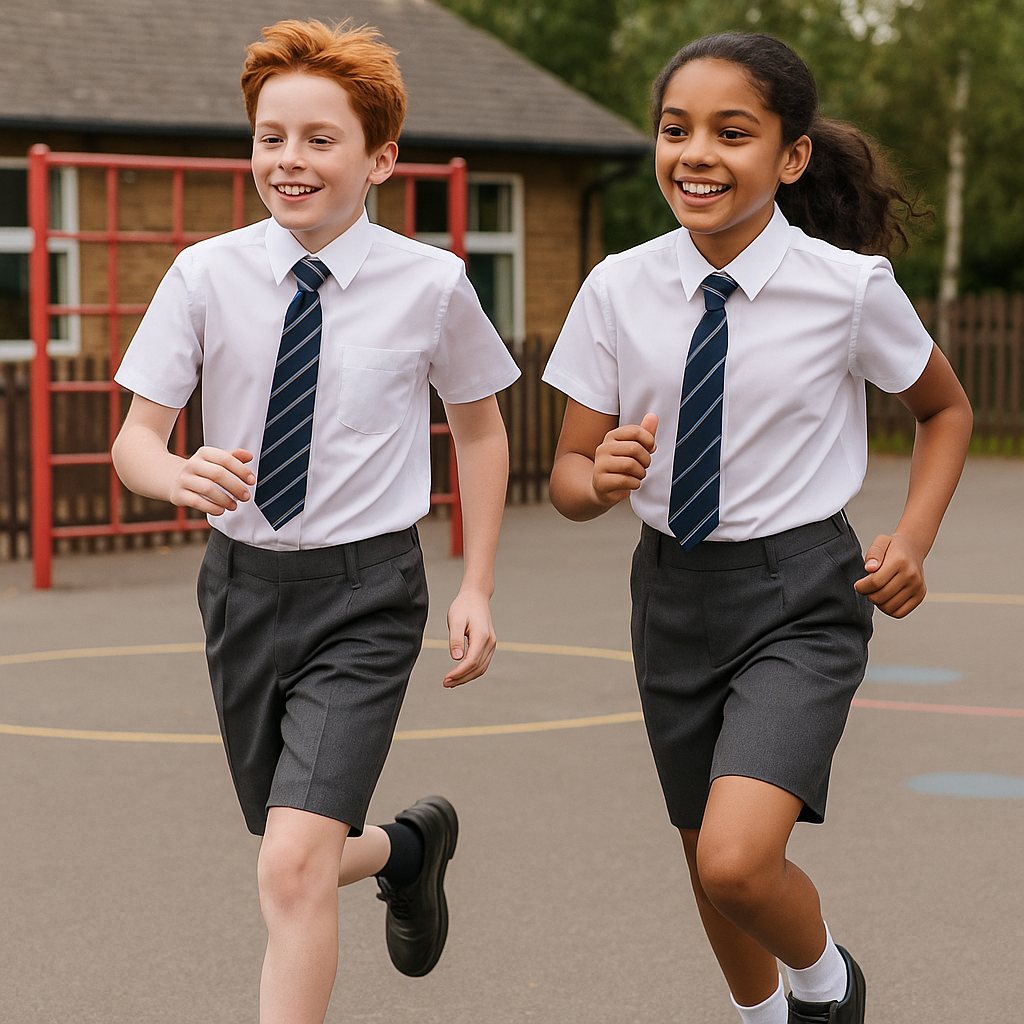 School Children Wearing Grey Bermuda Shorts