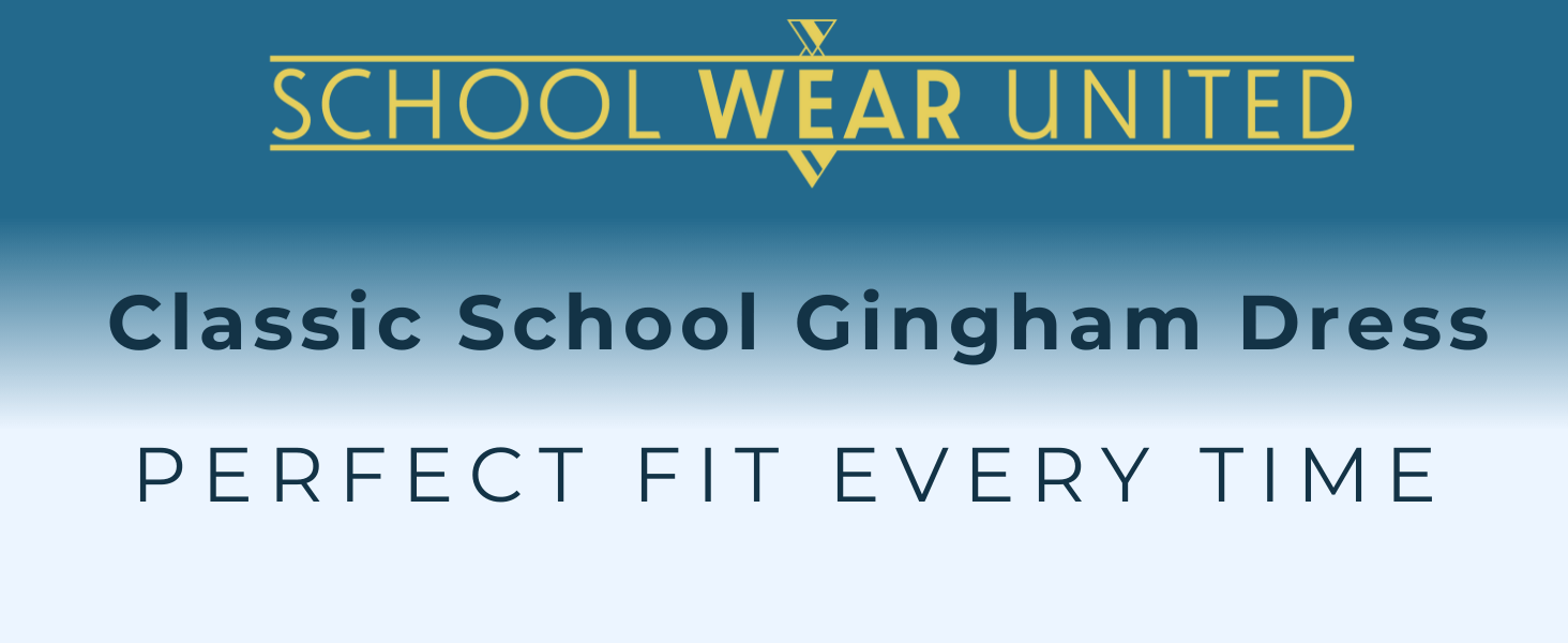 Girls gingham summer school dress with zip front and free scrunchie