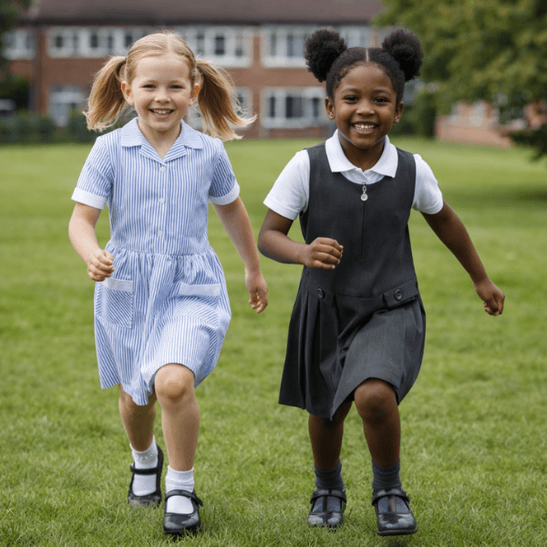 Girls school pinafore and summer dress