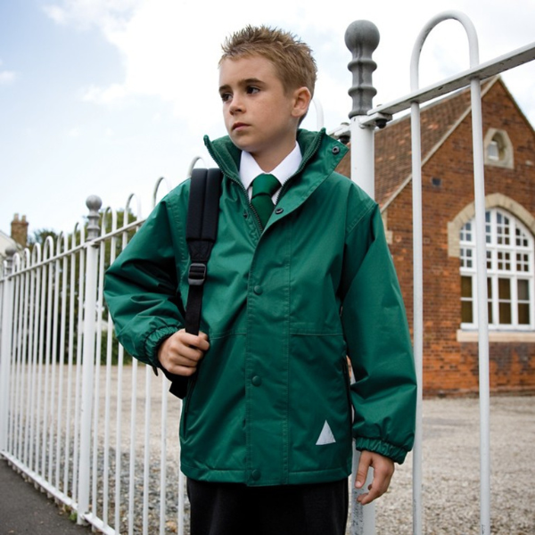 StormDri 4000 waterproof jacket with fleece lining and school friendly colours