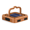 3-in-1 Portable LED Camping Lantern with Solar Panel, 5000mAh Power Bank, and Foldable Handle – Front Angle View