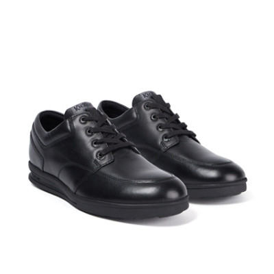 Kickers Troiko Lace Leather Youth Boys School Shoes Black top view