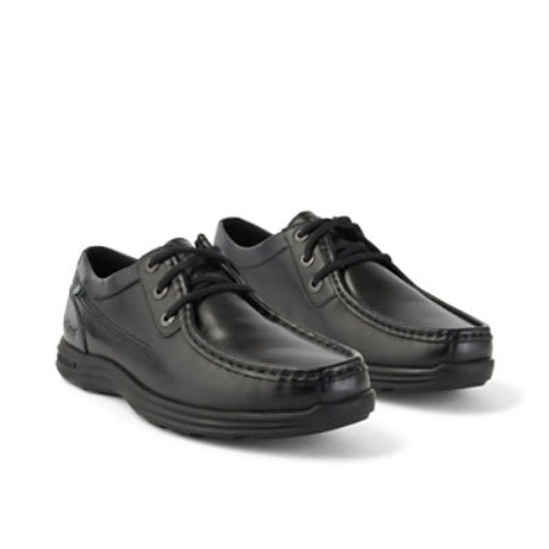 Kickers Reasan Moc Leather Mens Shoes Black top view
