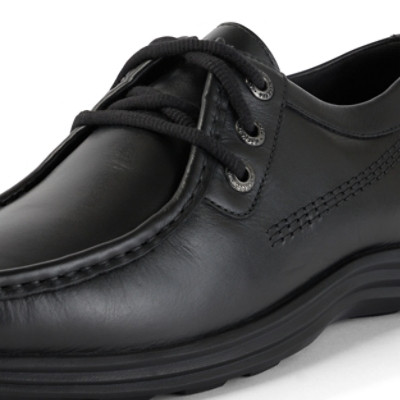 Kickers Reasan Moc Leather Mens Shoes Black side view detail