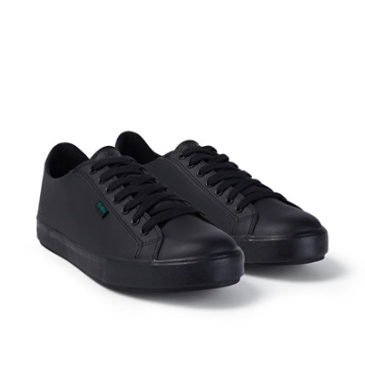 Kickers Tovni Lacer Leather Mens Shoes Black top view