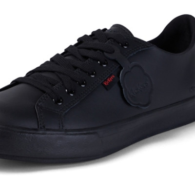 Kickers Tovni Lacer Leather Mens Shoes Black side view detail