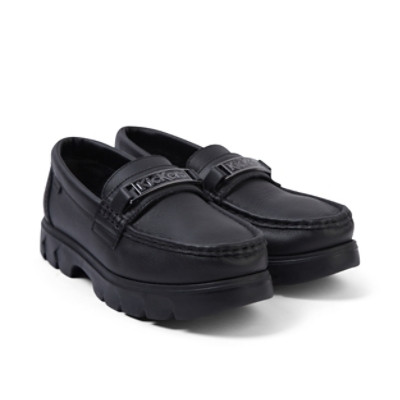 Kickers Lennon Loafer Leather Mens Shoes Black top view