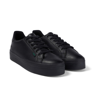 Kickers Tovni Stack Leather Womens Shoes Black top view
