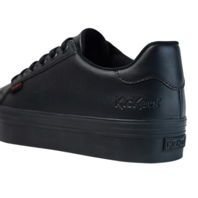 Kickers Tovni Stack Leather Womens Shoes Black side view detail