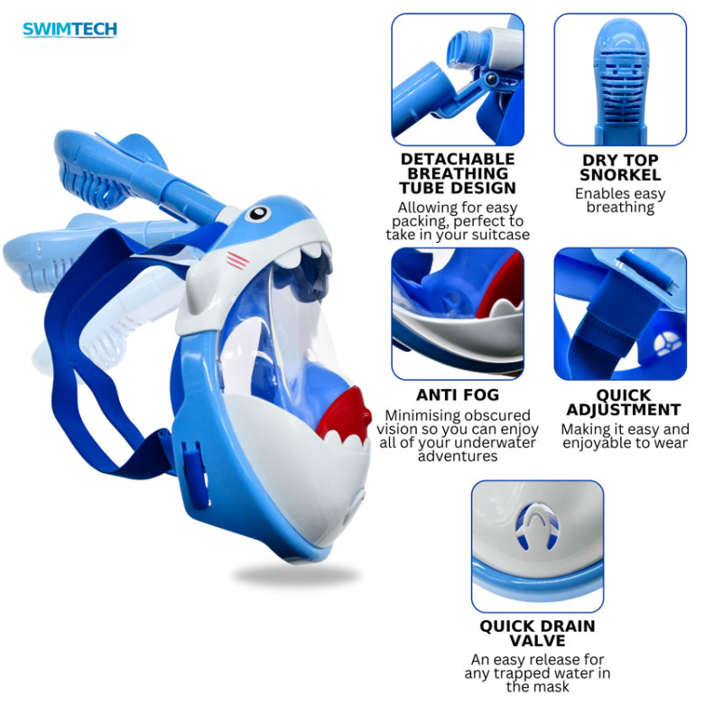 SwimTech Full Face Snorkel Mask - Kids