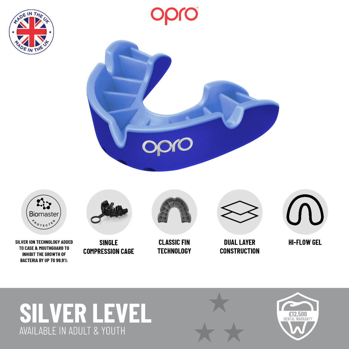 OPRO Self-Fit GEN5 Silver Mouthguard