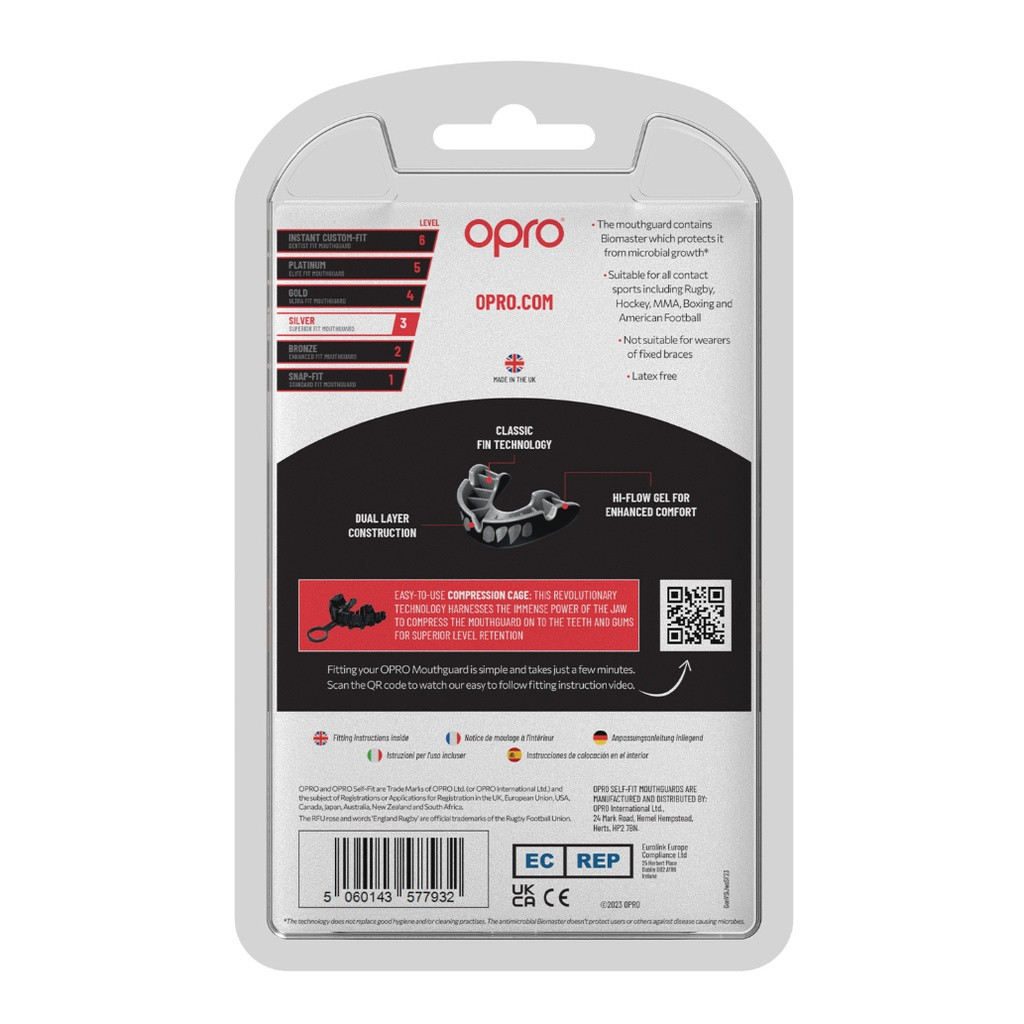 OPRO Self-Fit GEN5 Silver Mouthguard