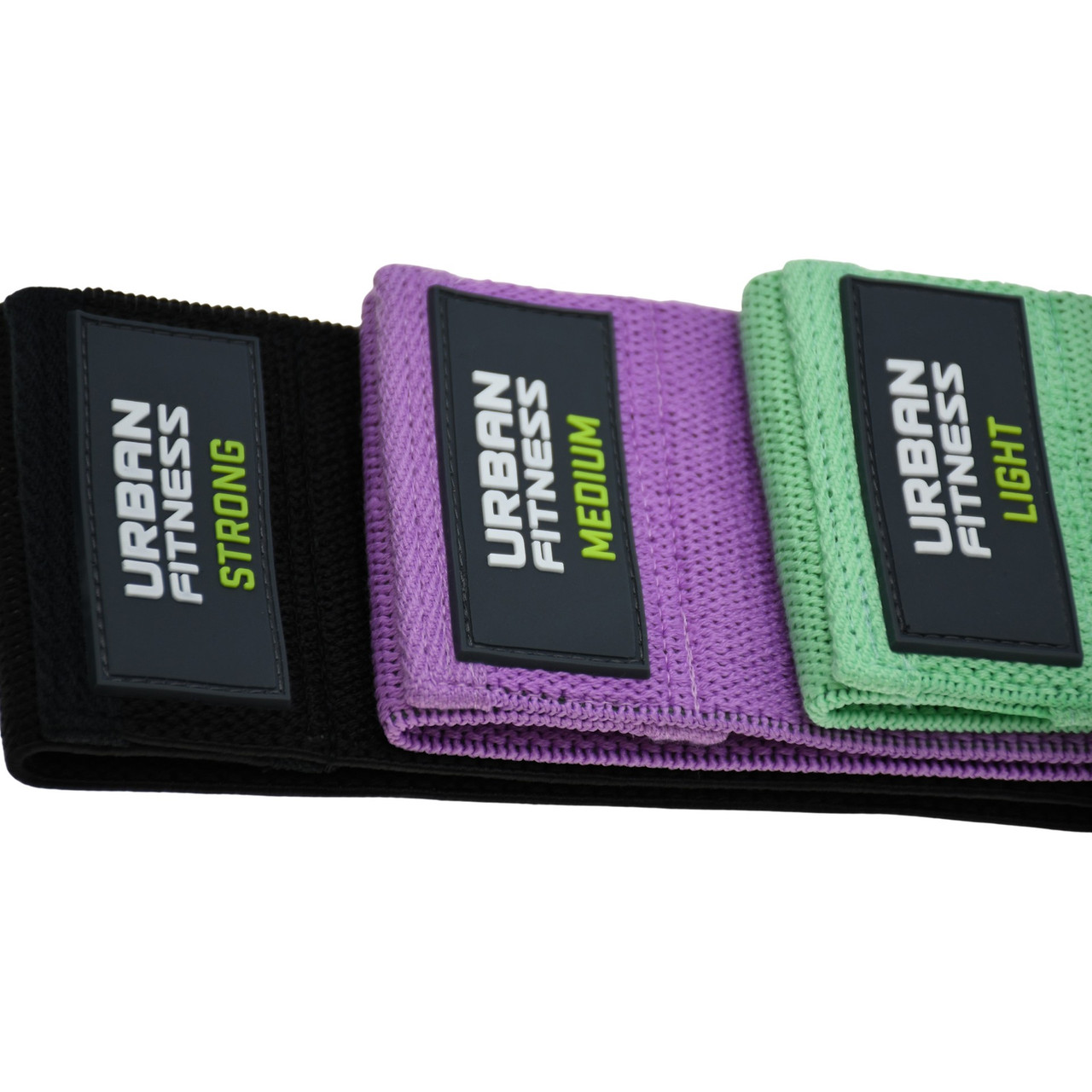 Urban Fitness Fabric Resistance Band Loop (Set of 3) 15 Inch
