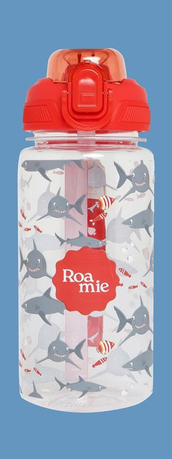 ROAMIE kids school water bottle in Shark