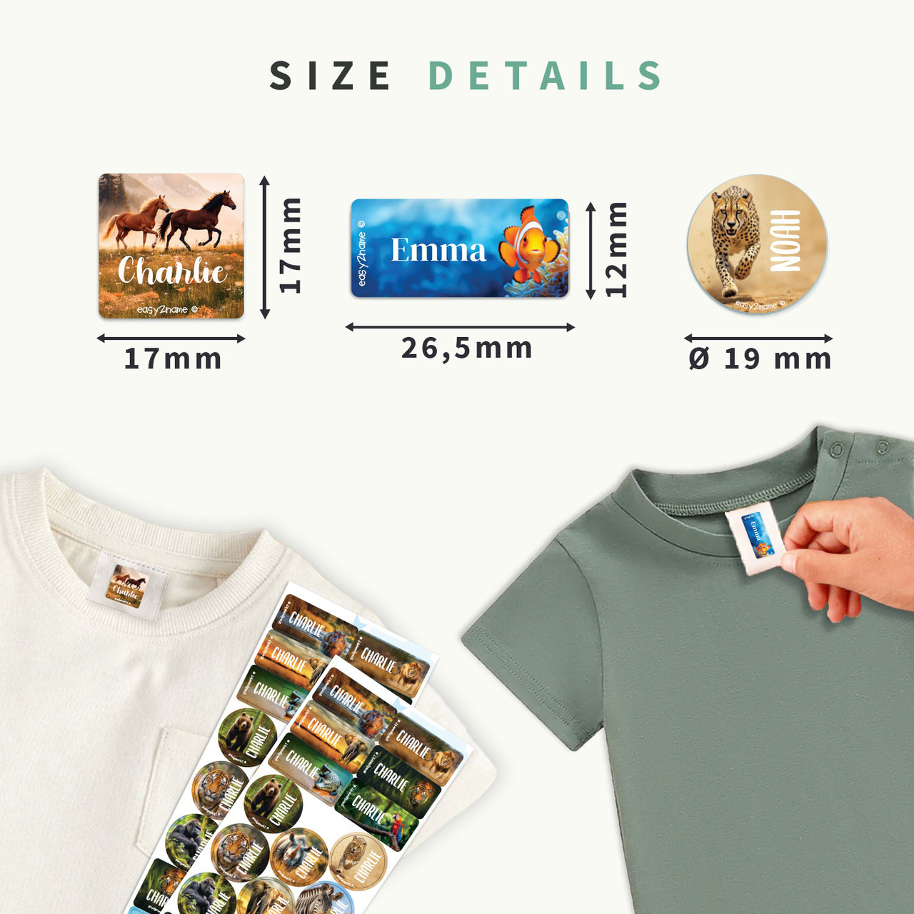Easy2Name Clothing Name Stickers Value Set, Real World Designs
