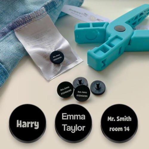 Easy2Name EasyTags and Applicator Set, Click-On Name Tags