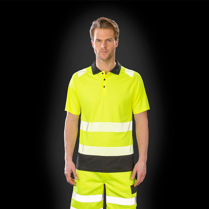 Hi Vis Polo Shirt, EN ISO 20471 Class 2 (Result Recycled Safe-Guard R501X)