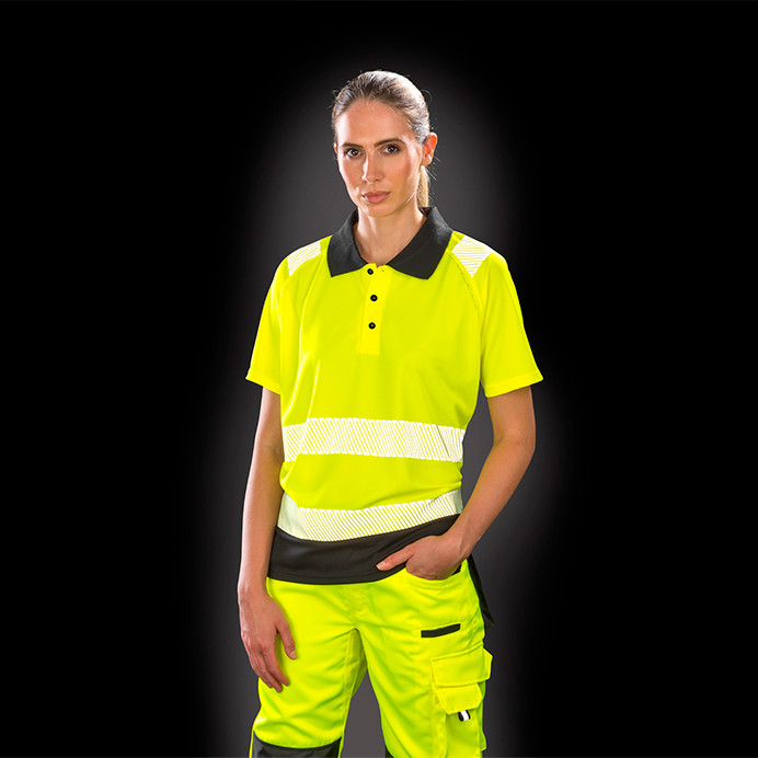 Hi Vis Polo Shirt, EN ISO 20471 Class 2 (Result Recycled Safe-Guard R501X)