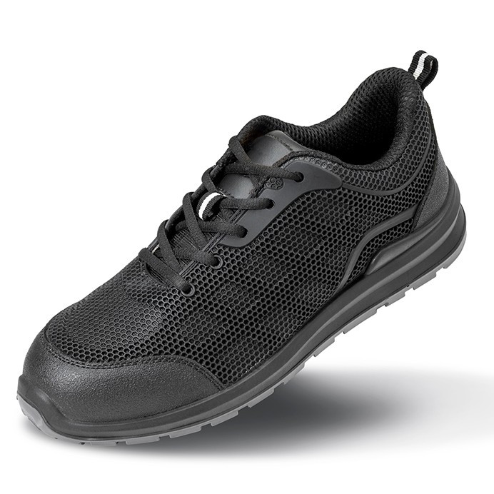 All Black Steel Toe Safety Trainers, SB SR FO (Result Work-Guard R456X)