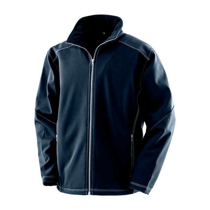 Mens Softshell Work Jacket, Windproof, Microfleece Lined (Result Work-Guard R455M)