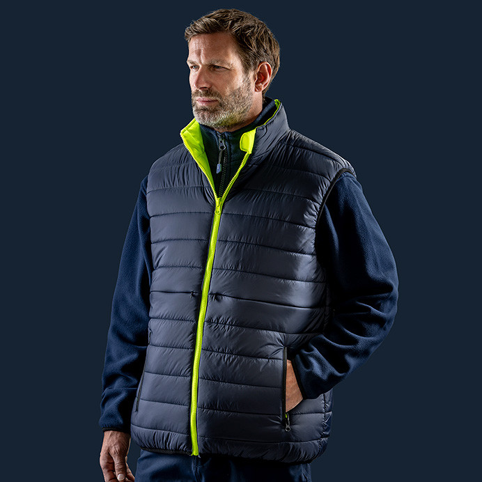 Reversible Hi Vis Gilet Bodywarmer, Padded, Class 2 (Result Safe-Guard R332X)