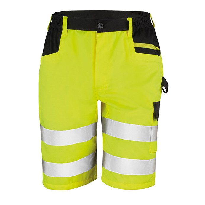 Hi Vis Cargo Work Shorts, EN ISO 20471 Class 1 (Result Safe-Guard R328X)