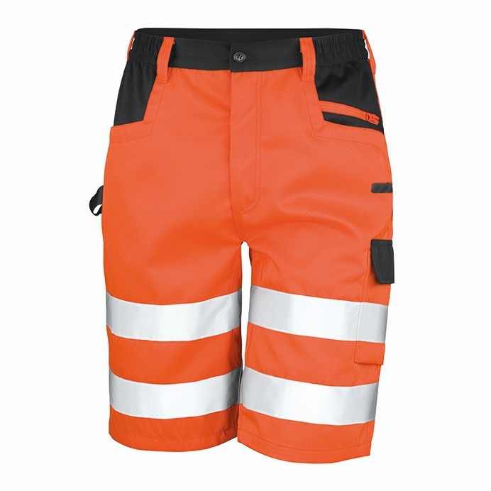 Hi Vis Cargo Work Shorts, EN ISO 20471 Class 1 (Result Safe-Guard R328X)