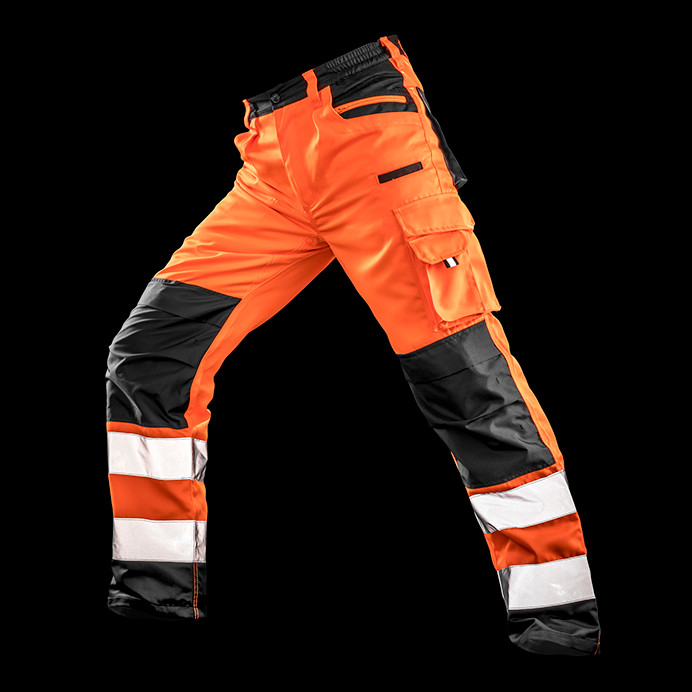 Hi Vis Cargo Work Trousers with Knee Pad Pockets, Class 2 (Result Safe-Guard R327X)