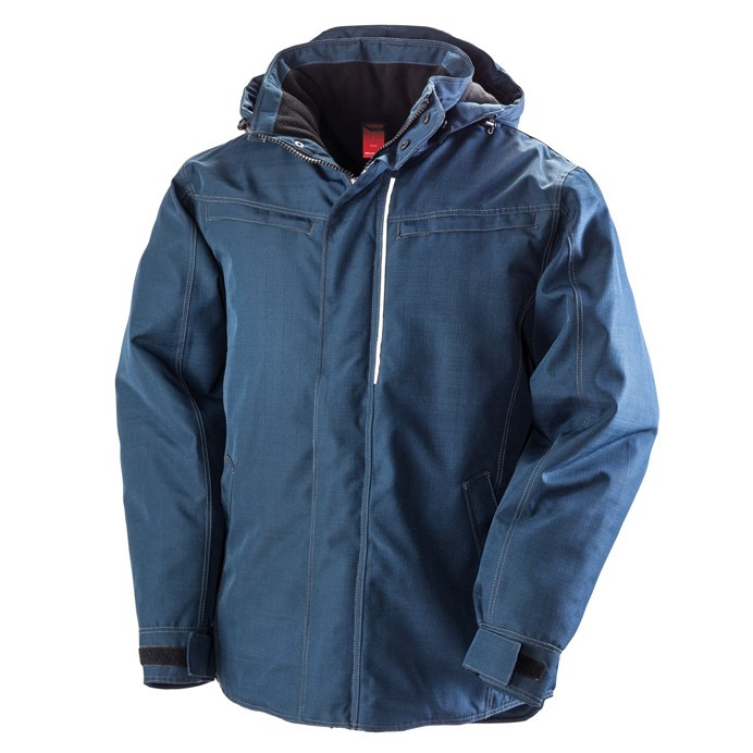 Waterproof Work Jacket, Fleece Lined, Denim Texture (Result R326X)
