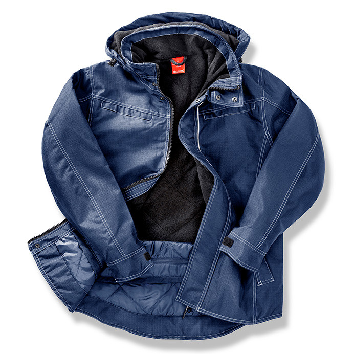 Waterproof Work Jacket, Fleece Lined, Denim Texture (Result R326X)