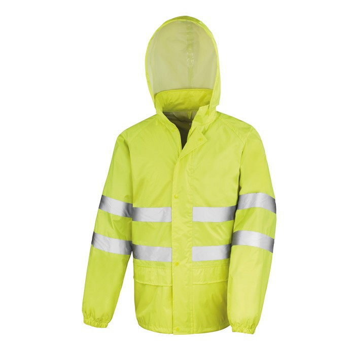 Hi Vis Waterproof Suit, Jacket and Trousers with Stuff Bag (Result Safe-Guard R216X)