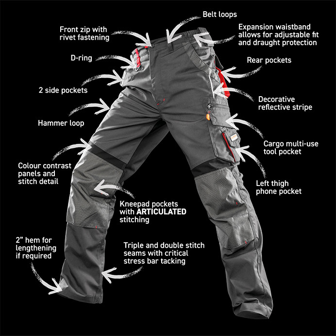 Knee Pad Work Trousers with Zip Cargo Pocket, Technical (Result Work-Guard R310X)