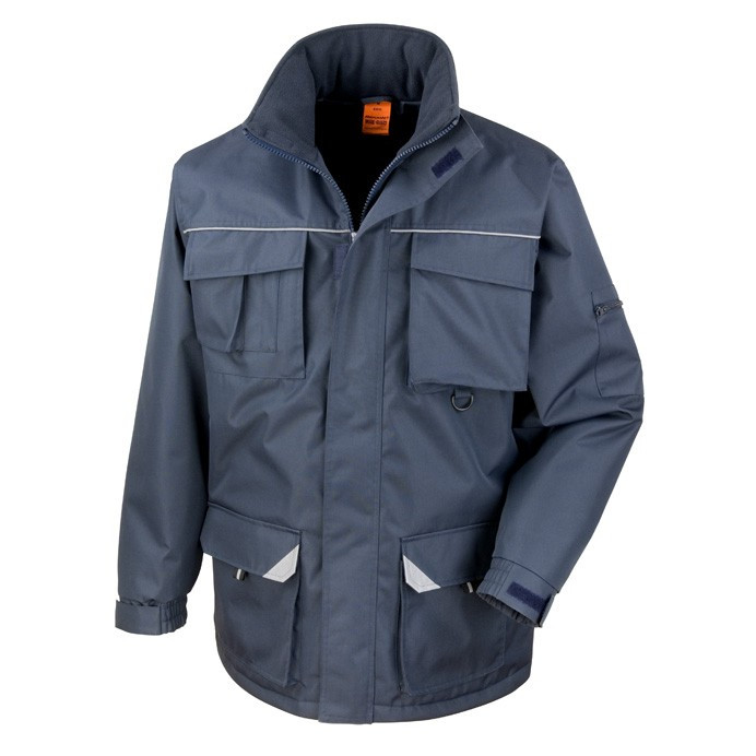 Waterproof Padded Long Work Coat with Concealed Hood (Result Work-Guard R301X)