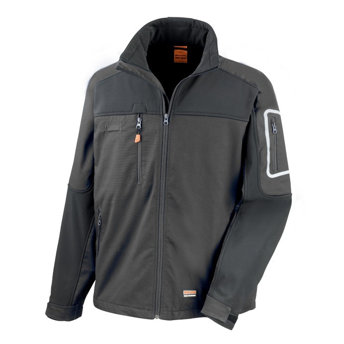 Stretch Work Jacket with Softshell Panels and Zip Pockets (Result Work-Guard R302X)