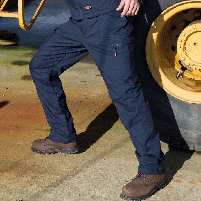 Stretch Work Trousers with Cargo Pocket, Regular and Long (Result Work-Guard R303X)