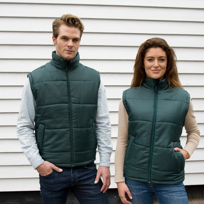 Mens Bodywarmer, Padded and Windproof with Fleece Lined Collar (Result R208X)