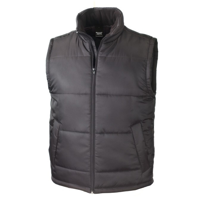 Mens Bodywarmer, Padded and Windproof with Fleece Lined Collar (Result R208X)