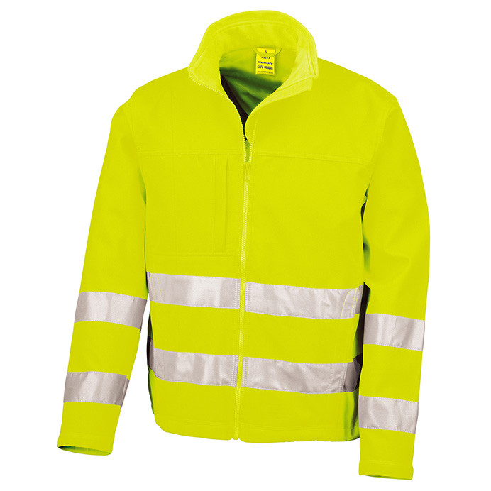 Hi Vis Softshell Jacket, 3 Layer, EN ISO 20471 Class 2 (Result Safe-Guard R117X)