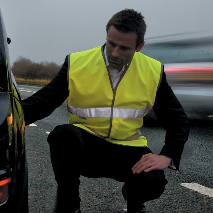 Hi Vis Motorist Vest, EN ISO 20471 Class 2, 3M Scotchlite (Result Safe-Guard R211X)